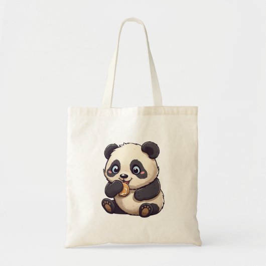 Panda eet een koekje tote bag (Voorkant)