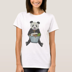 Panda eet een noedelkom t-shirt
