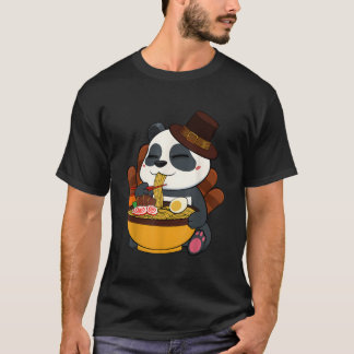 Panda Eet Ra Thanksgiving Day Japans Eten Fal T-shirt