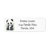 Panda en bamboe envelop etiket (Voorkant)