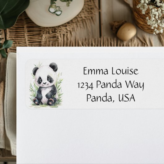 Panda en bamboe envelop etiket