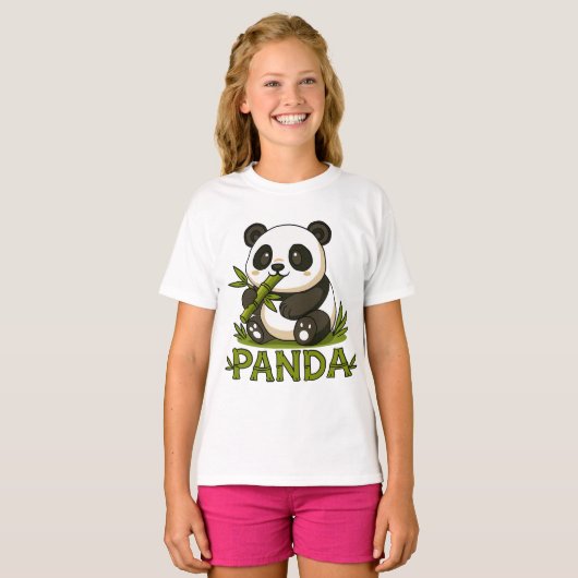 panda en bamboe t-shirt (Voorkant volledig)