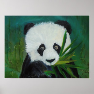 Panda en Bamboo Poster