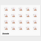 Panda en Brownie Beer Couple Ronde Sticker (Vel)