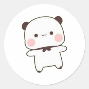 Panda en Brownie Beer Couple Ronde Sticker
