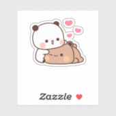 Panda en Brownie Beer Couple Sticker (Vel)