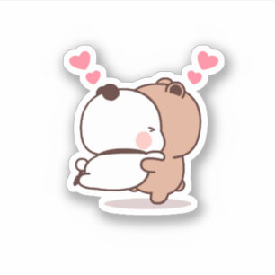 Panda en Brownie Beer Couple Sticker