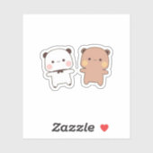 Panda en Brownie Beer Couple Sticker (Vel)