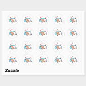 Panda En Brownie Beer Paar Slaap Ronde Sticker (Vel)