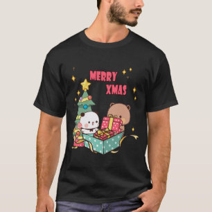 Panda en Brownie Beer paar, ,,Vrolijk kerstfeest T-shirt
