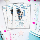 Panda en chapeau - Invitation d'anniversaire perso