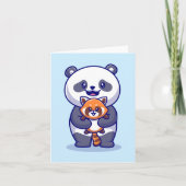 Panda en Fox Notitiekaartje (Voorkant)