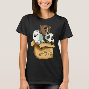 Panda en kale Beer hongerig in doos Baby Beren T-shirt