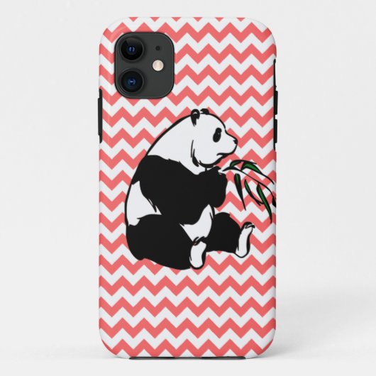 Panda en kies Uw Kleur Chevron Case-Mate iPhone Case (Achterkant)