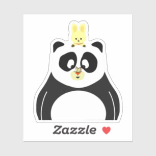 Panda en konijn sticker