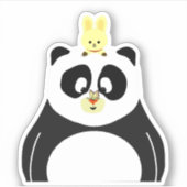 Panda en konijn sticker (Voorkant)