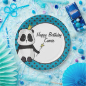Panda en Polka Dots  Papieren Bordje (Feest)