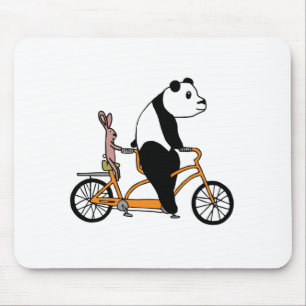 Panda en Rabbit Biking Tandem Bicycle Kinder Muismat