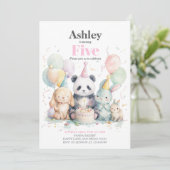 Panda et amis anniversaire & fête Invitation (Debout devant)