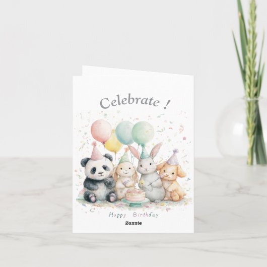 Panda et carte d'anniversaire d'amis (Dos)