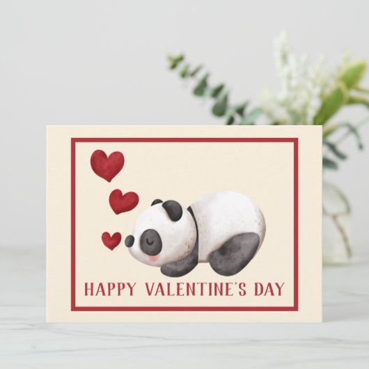 Panda et Coeurs doux Carte Appartement Saint Valen (Debout devant)