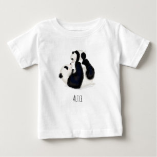 Panda et petit T-shirt bébé personnalisé