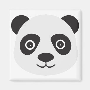 Panda Face Black en White Beer Magneet
