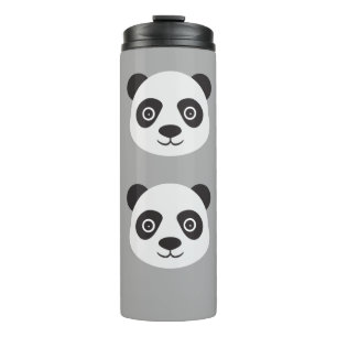 Panda Face Black en White Beer Thermosbeker