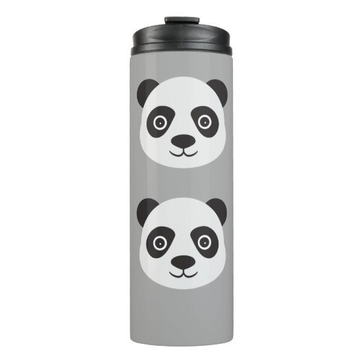 Panda Face Black en White Beer Thermosbeker (Voorkant)