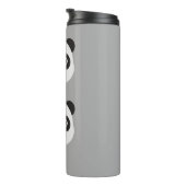 Panda Face Black en White Beer Thermosbeker (Geroteerd rechts)