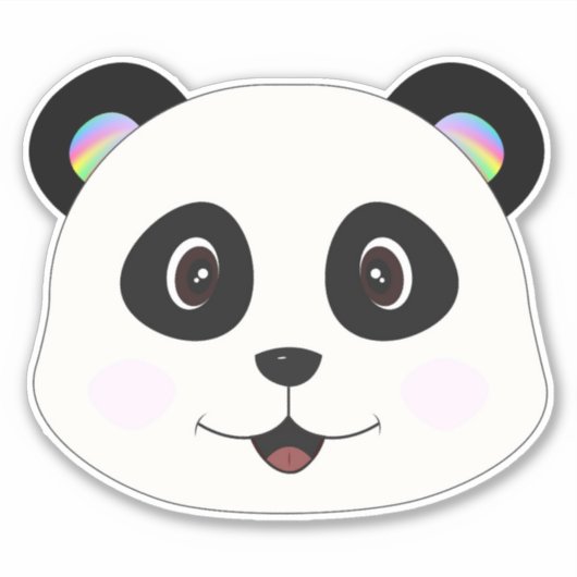 Panda Face Custom-Cut Vinyl Sticker (Voorkant)
