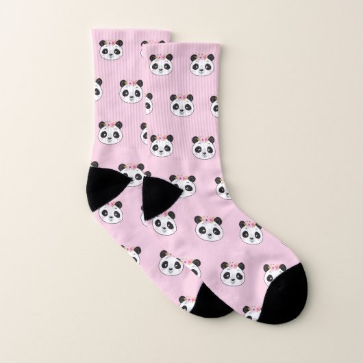 Panda Face Cute Motif Rose (Paire)