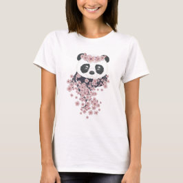 Panda face en Sakura T-shirt
