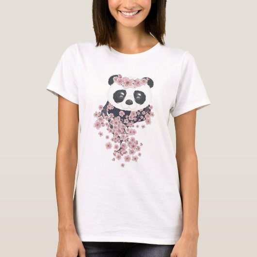 Panda face en Sakura T-shirt (Voorkant)