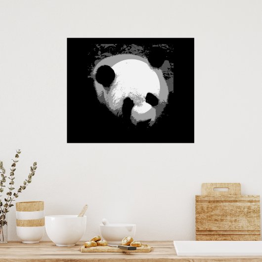 Panda Face Poster Print - Panda Posters (Keuken)