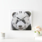 Panda Face Vierkante Klok (Huis)