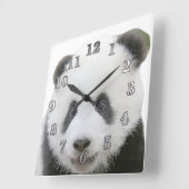 Panda Face Vierkante Klok (Hoek)