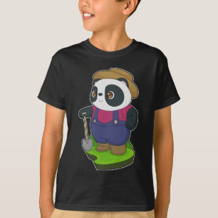 Panda Farmer Shovel T-shirt