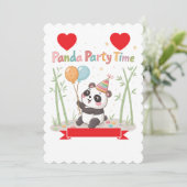 Panda Feest Tijd Kaart (Staand voorkant)
