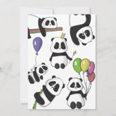Panda-feestuitnodiging Kaart (Achterkant)