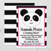 Panda fêté Anniversaire Invitation (Devant / Derrière)