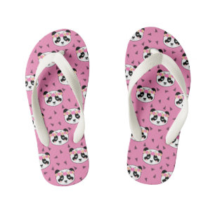 Panda Flowers Flips Flops - Kute girale bloemen Kinder Teenslippers
