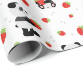 Panda fofo com morango cadeaupapier (Rol Hoek)