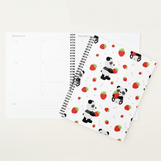 Panda fofo com morango planner (Display)