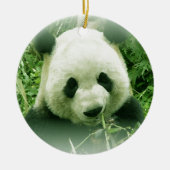 Panda Forest Grass Feuilles Arbre de Noël Ornement (Devant)