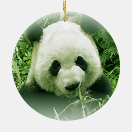 Panda Forest Grass Feuilles Arbre de Noël Ornement (Dos)