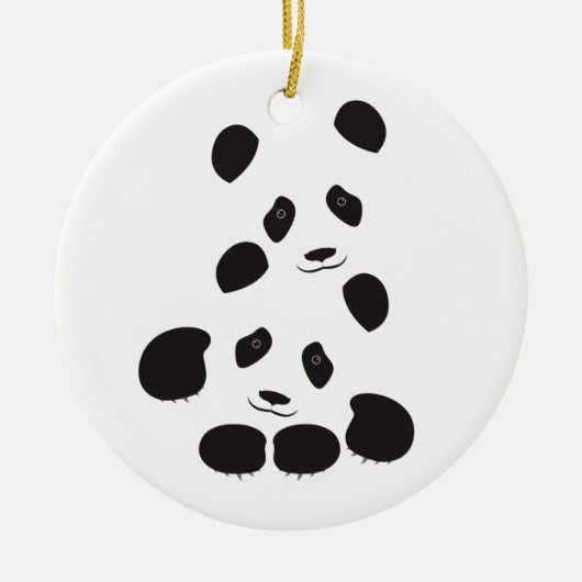 Panda Friendship Keramisch Ornament (Voorkant)