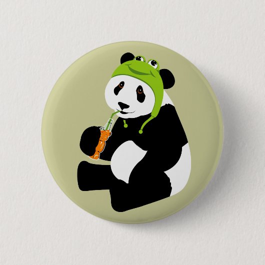 Panda Frog Pet Ronde Button 5,7 Cm (Voorkant)