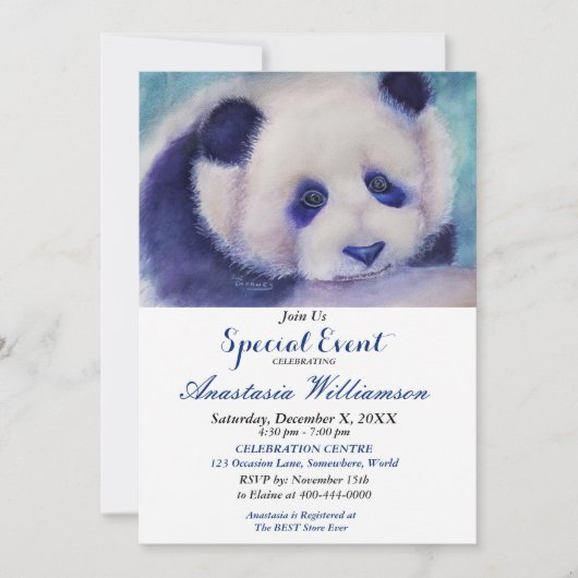PANDA FUN PARTY INVITATION (Devant)