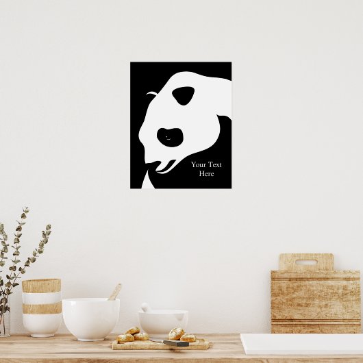 Panda Géant Avec Poster Texte (Cuisine)